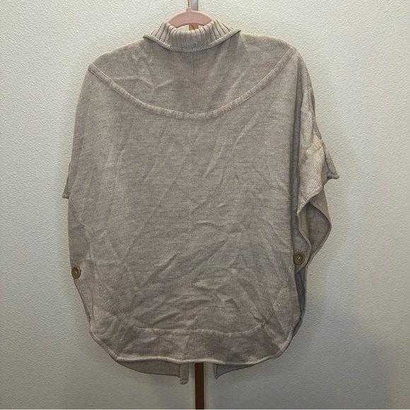 Coldwater Creek Sweater Poncho Oatmeal OS - Picture 4 of 4